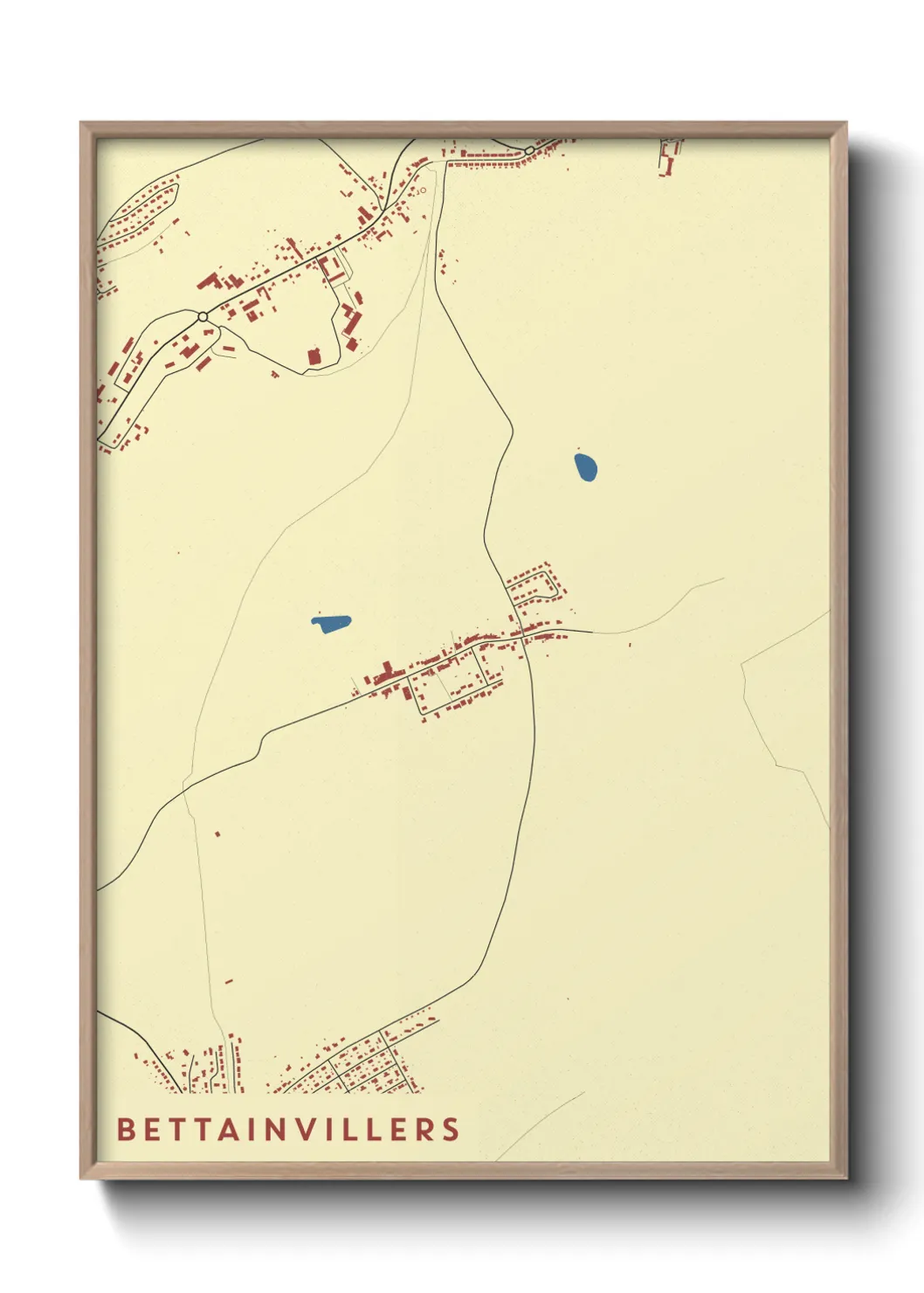 Une affiche de carte sur Bettainvillers