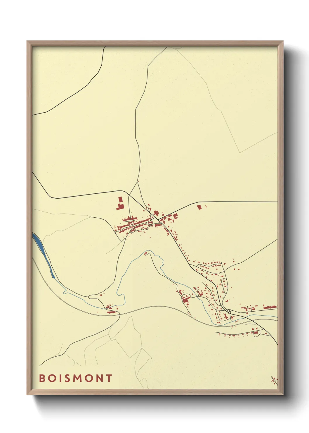 Une affiche de carte sur Boismont