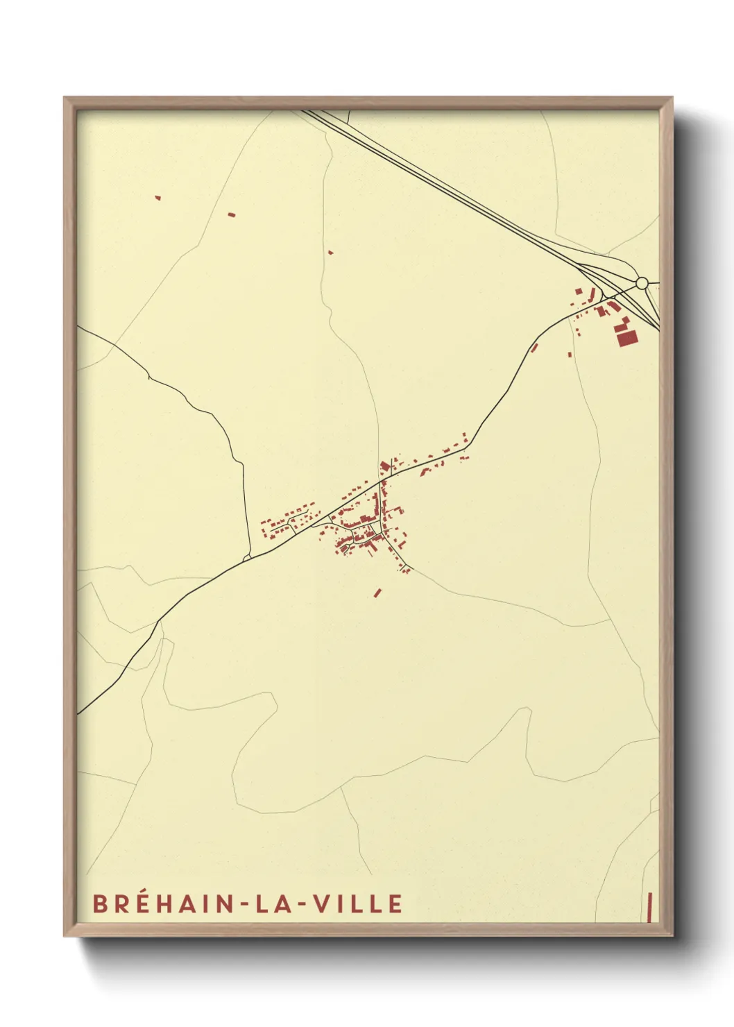 Une affiche de carte sur Bréhain-la-Ville