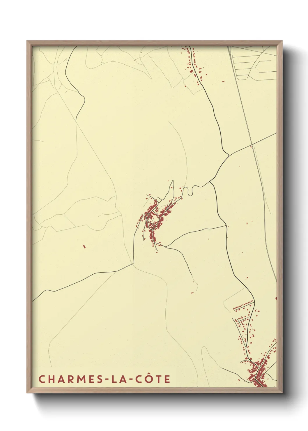 Un poster carteCharmes-la-Côte