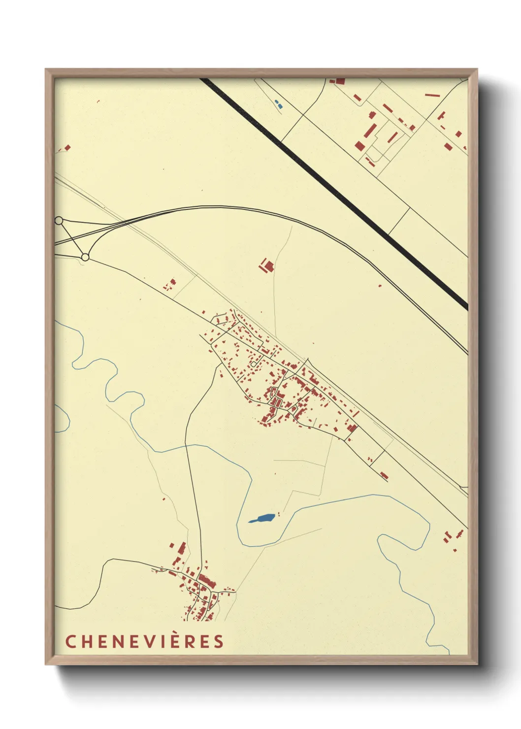 Une affiche de carte sur Chenevières