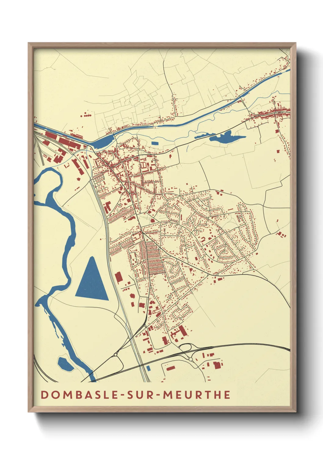 Une affiche de carte sur Dombasle-sur-Meurthe