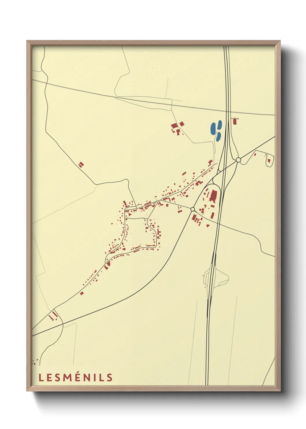Une affiche de carte sur Lesménils