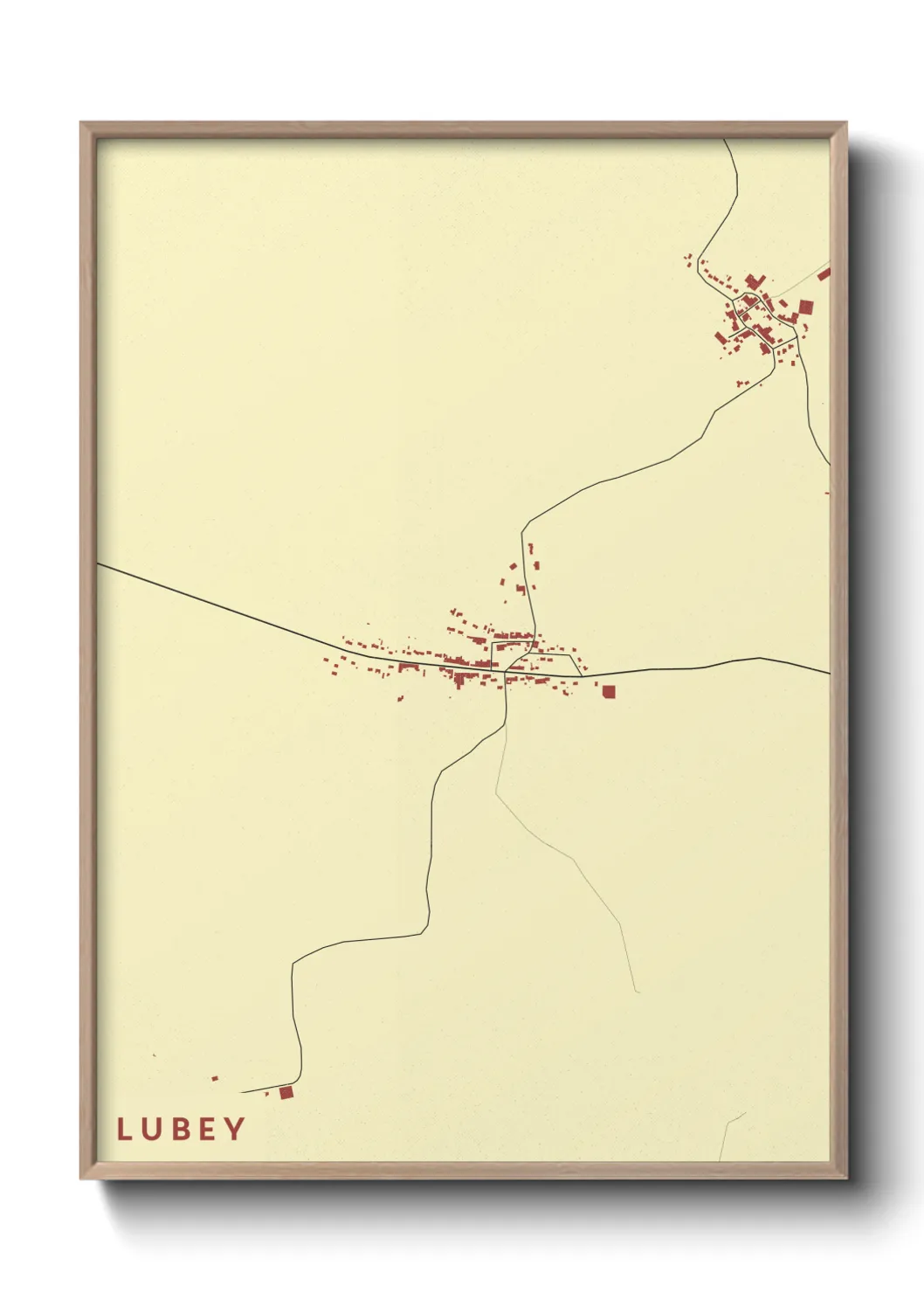 Une affiche de carte sur Lubey