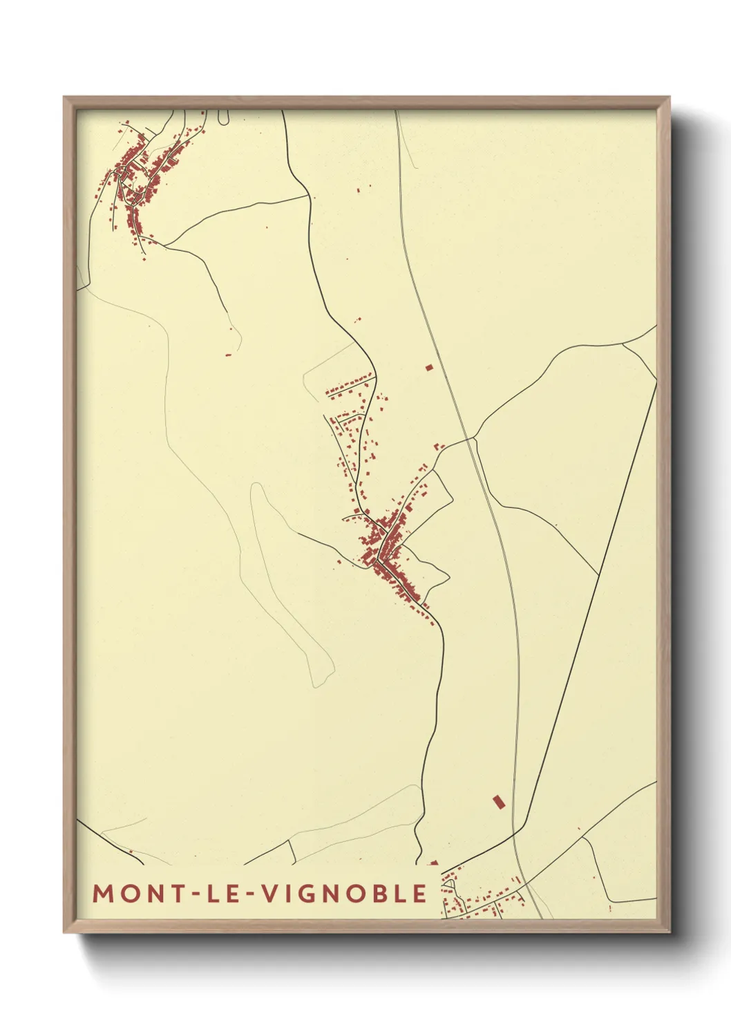 Une affiche de carte sur Mont-le-Vignoble