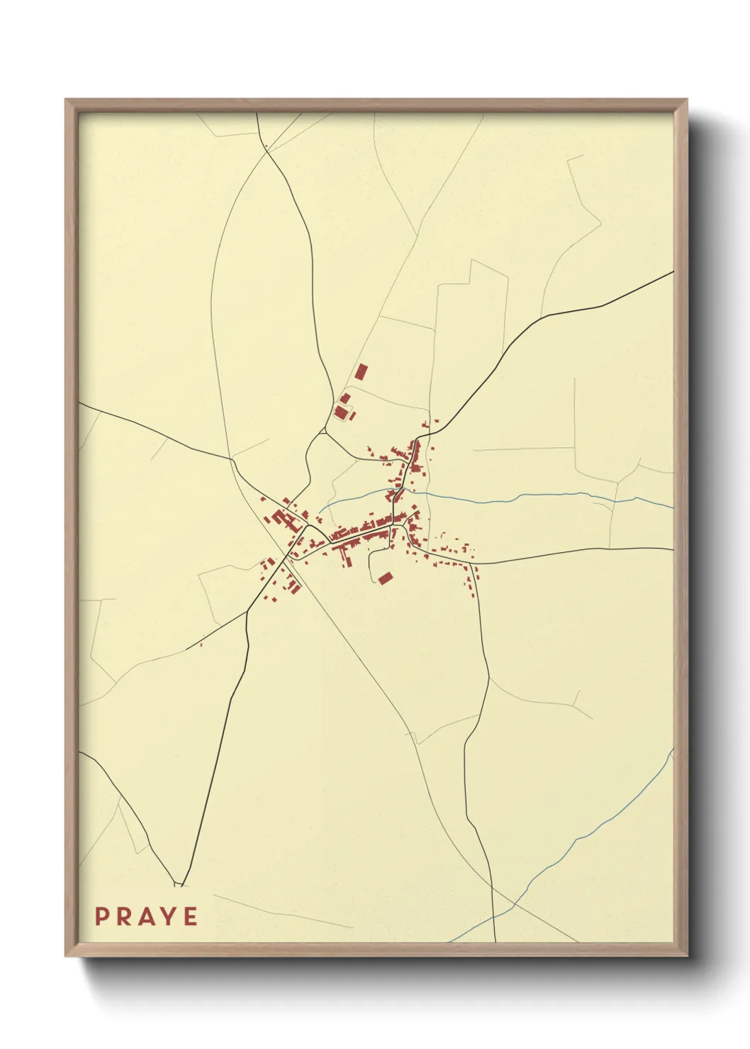 Une affiche de carte sur Praye