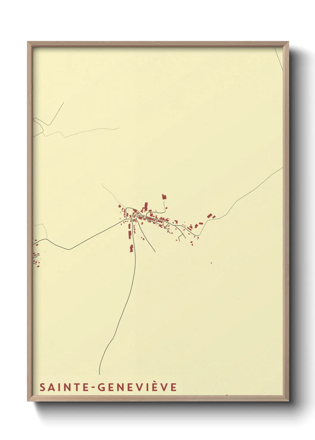 Une affiche de carte sur Sainte-Geneviève