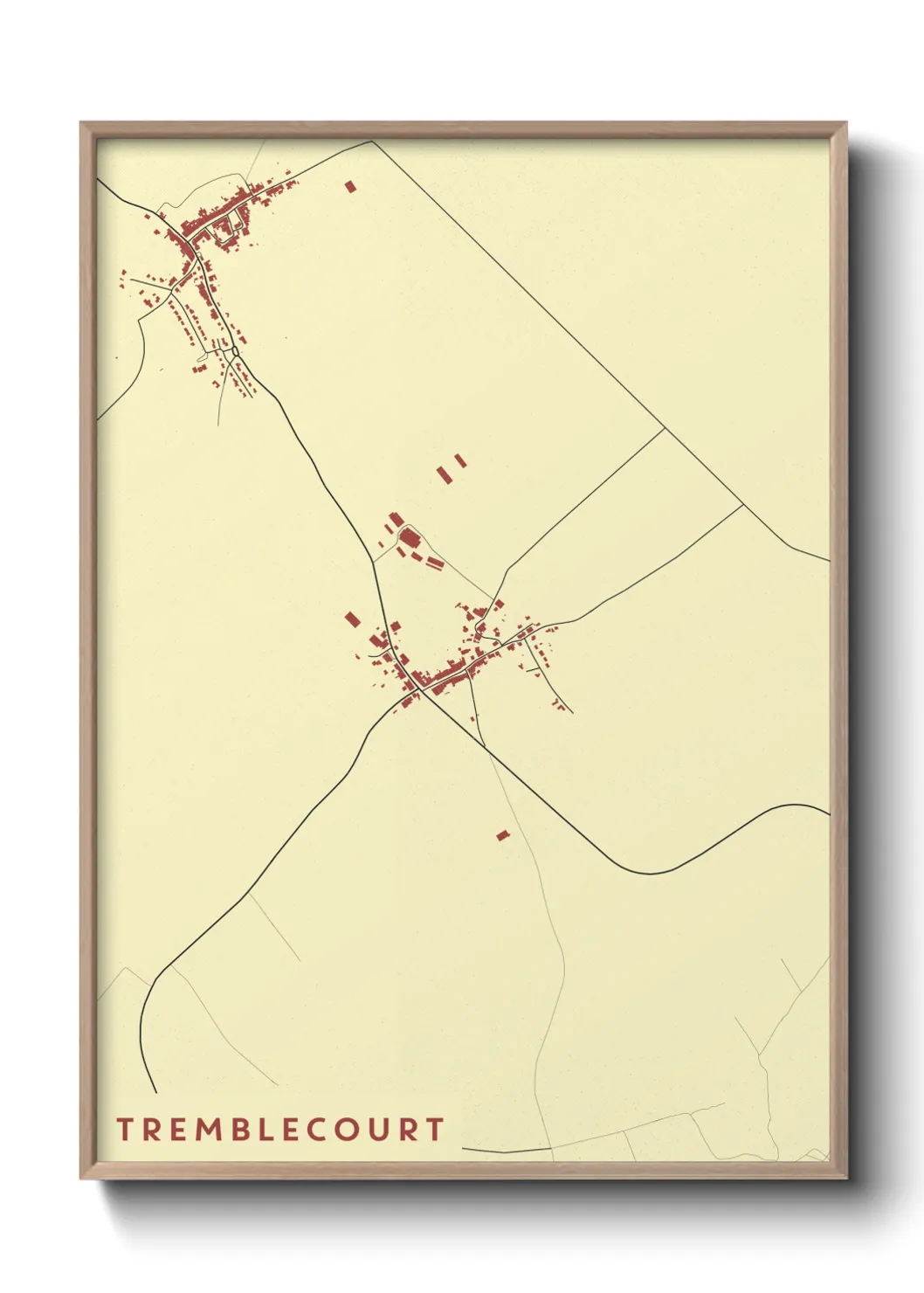 Une affiche de carte sur Tremblecourt