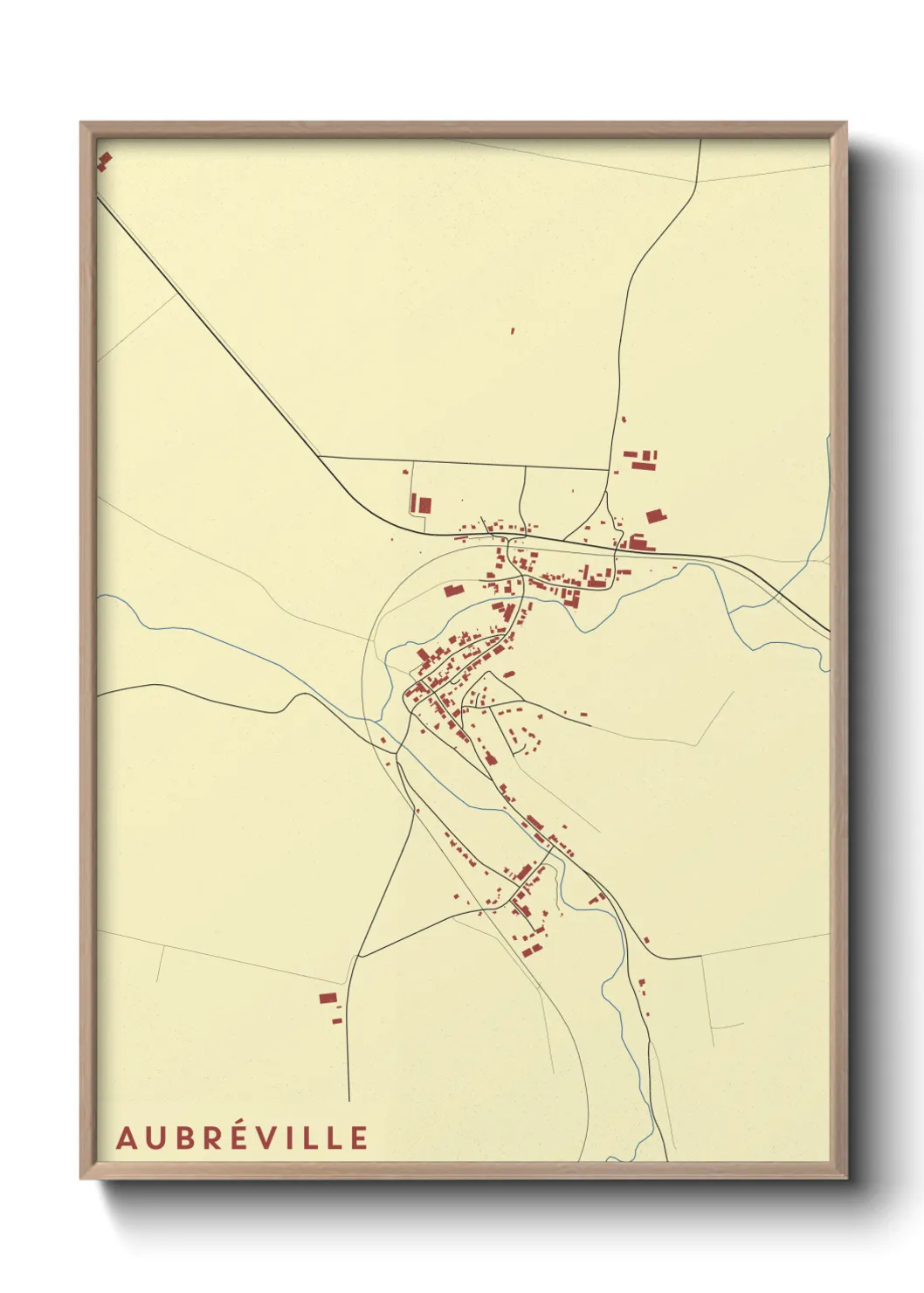 Une affiche de carte sur Aubréville