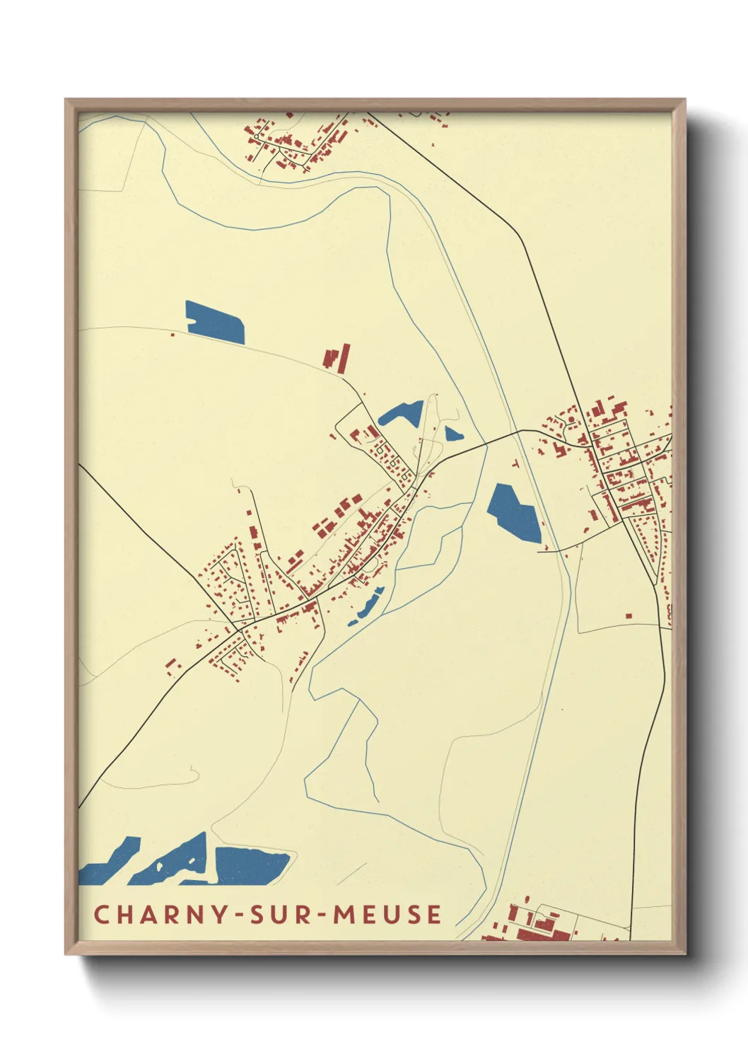 Une affiche de carte sur Charny-sur-Meuse