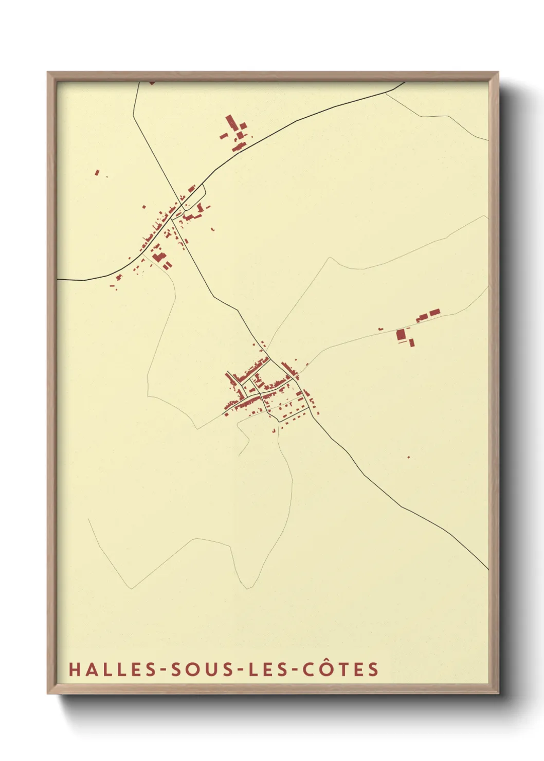 Une affiche de carte sur Halles-sous-les-Côtes
