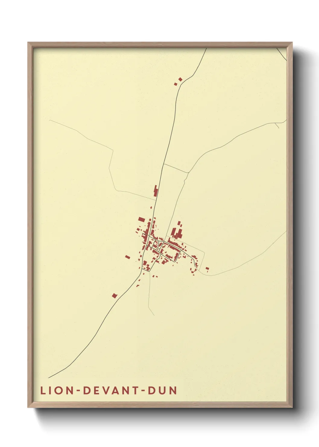 Une affiche de carte sur Lion-devant-Dun