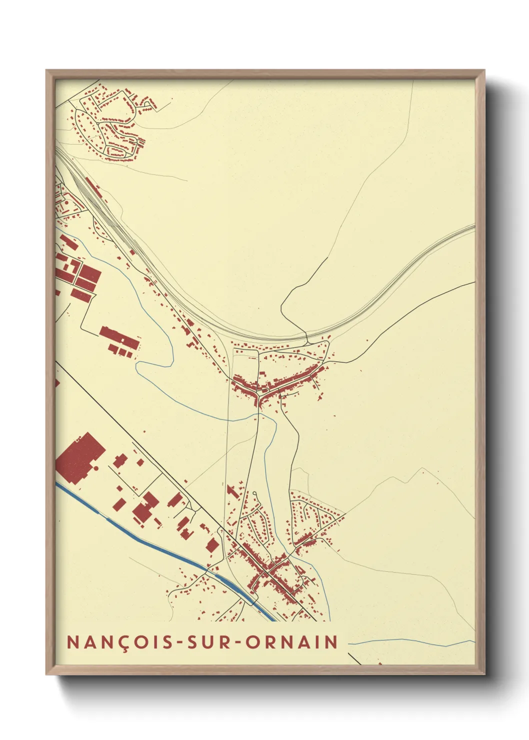 Une affiche de carte sur Nançois-sur-Ornain