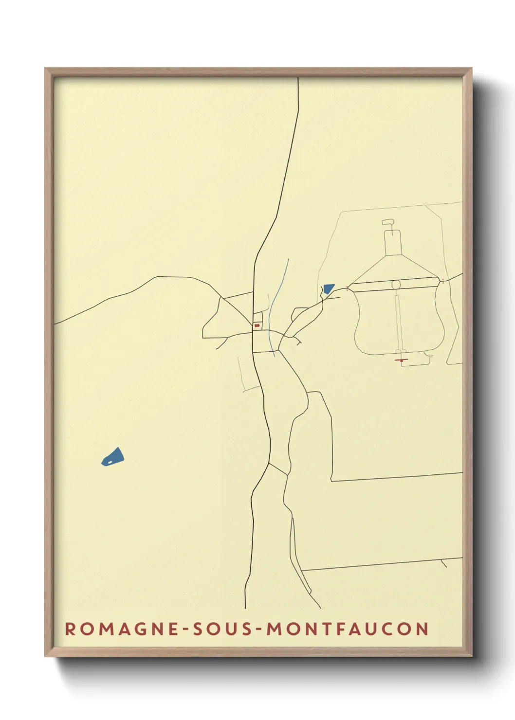 Une affiche de carte sur Romagne-sous-Montfaucon