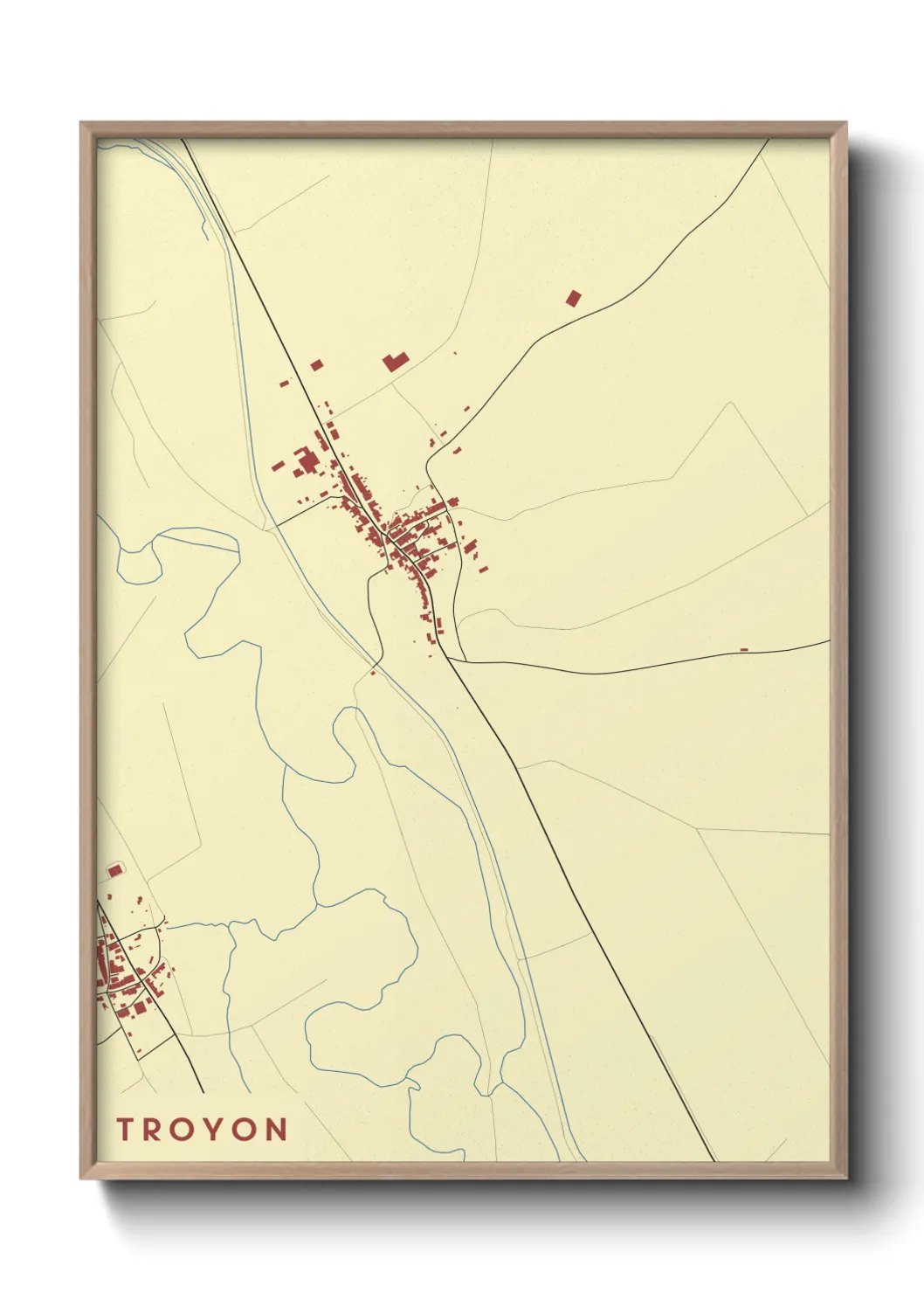 Une affiche de carte sur Troyon