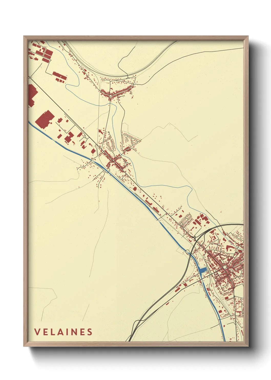 Une affiche de carte sur Velaines