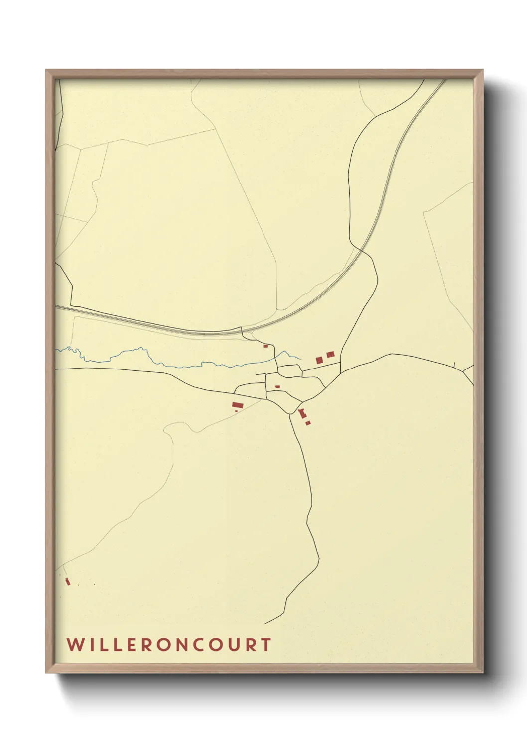 Une affiche de carte sur Willeroncourt