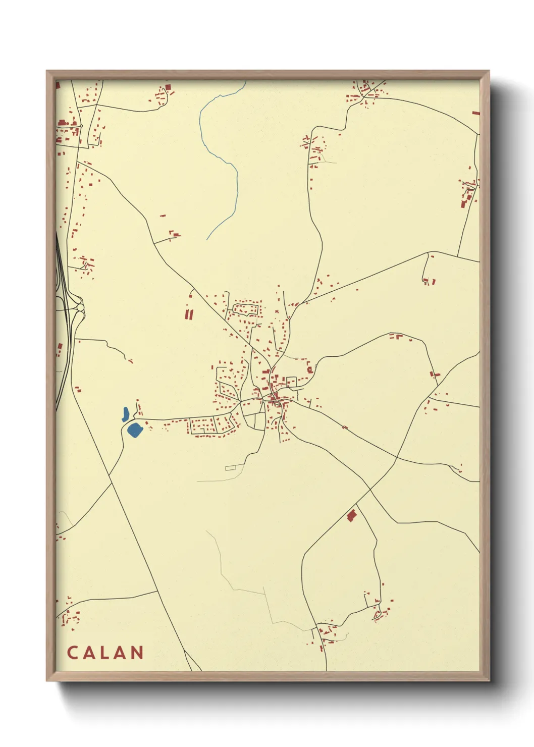 Une affiche de carte sur Calan