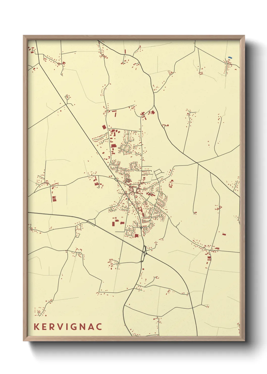Une affiche de carte sur Kervignac