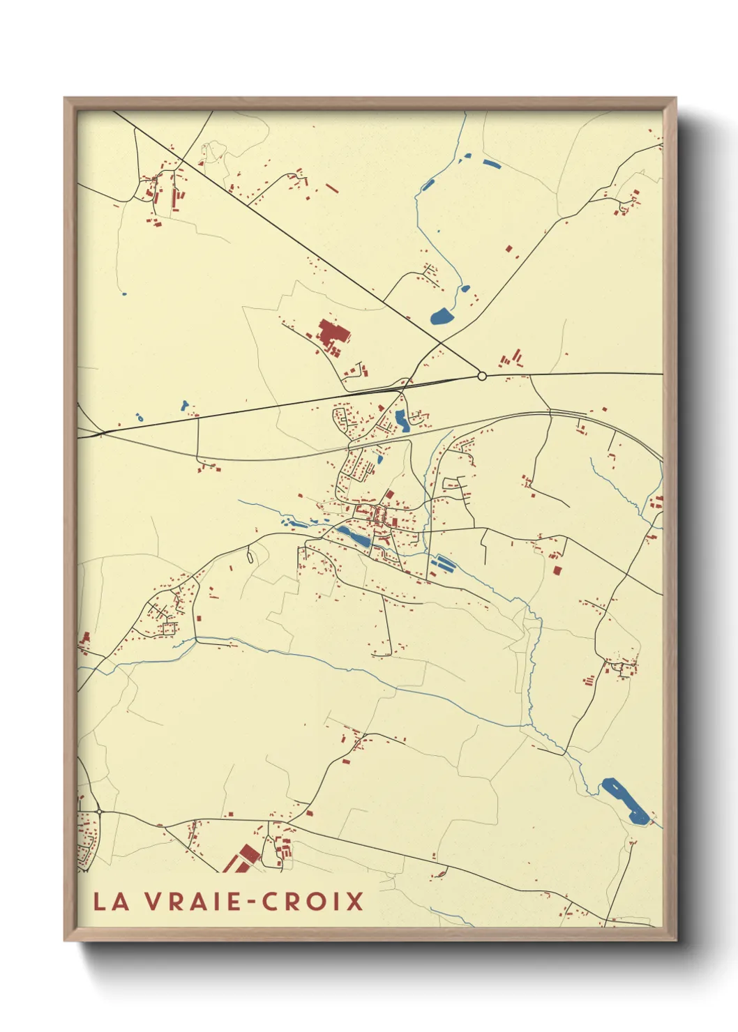 Une affiche de carte sur La Vraie-Croix