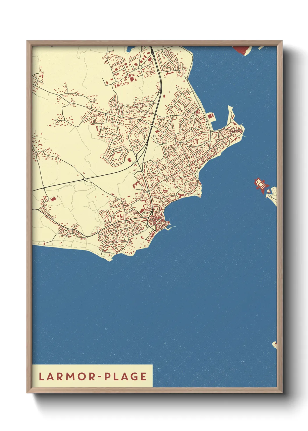 Une affiche de carte sur Larmor-Plage