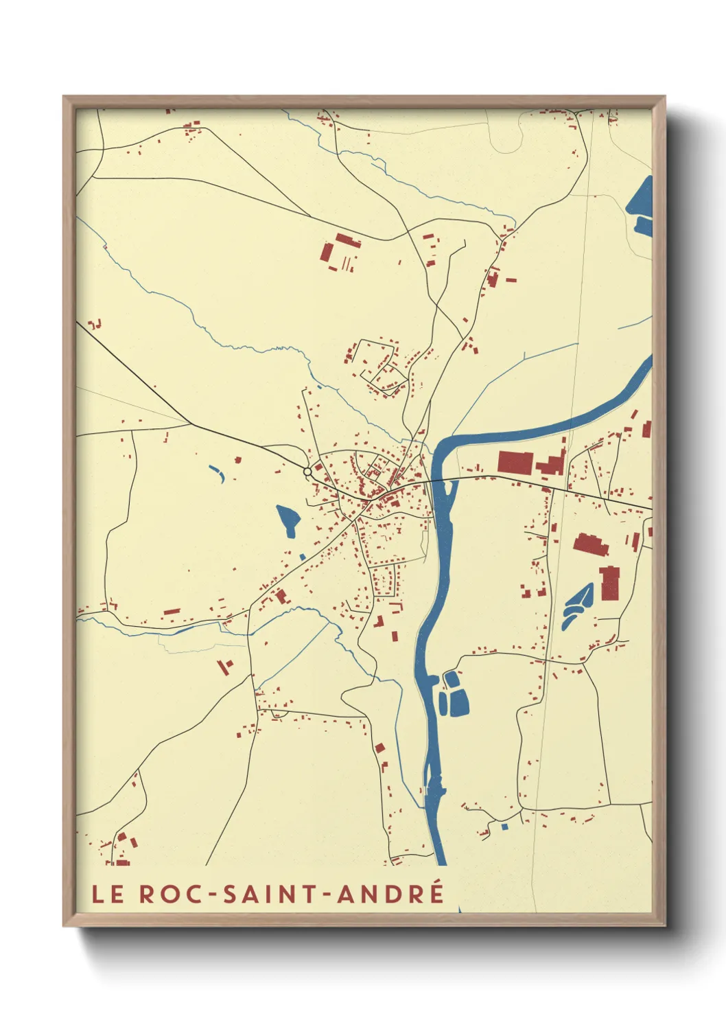 Une affiche de carte sur Le Roc-Saint-André