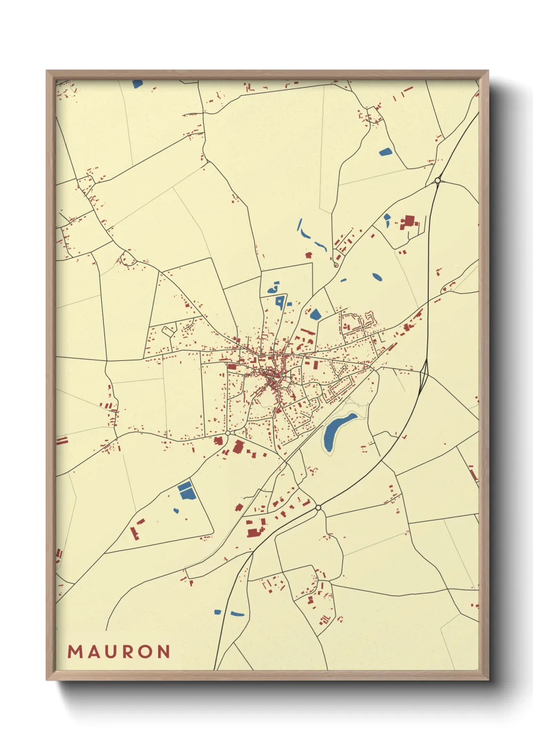 Une affiche de carte sur Mauron