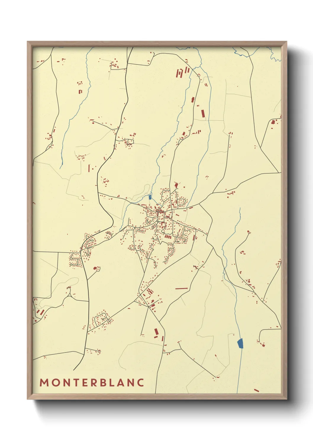 Une affiche de carte sur Monterblanc
