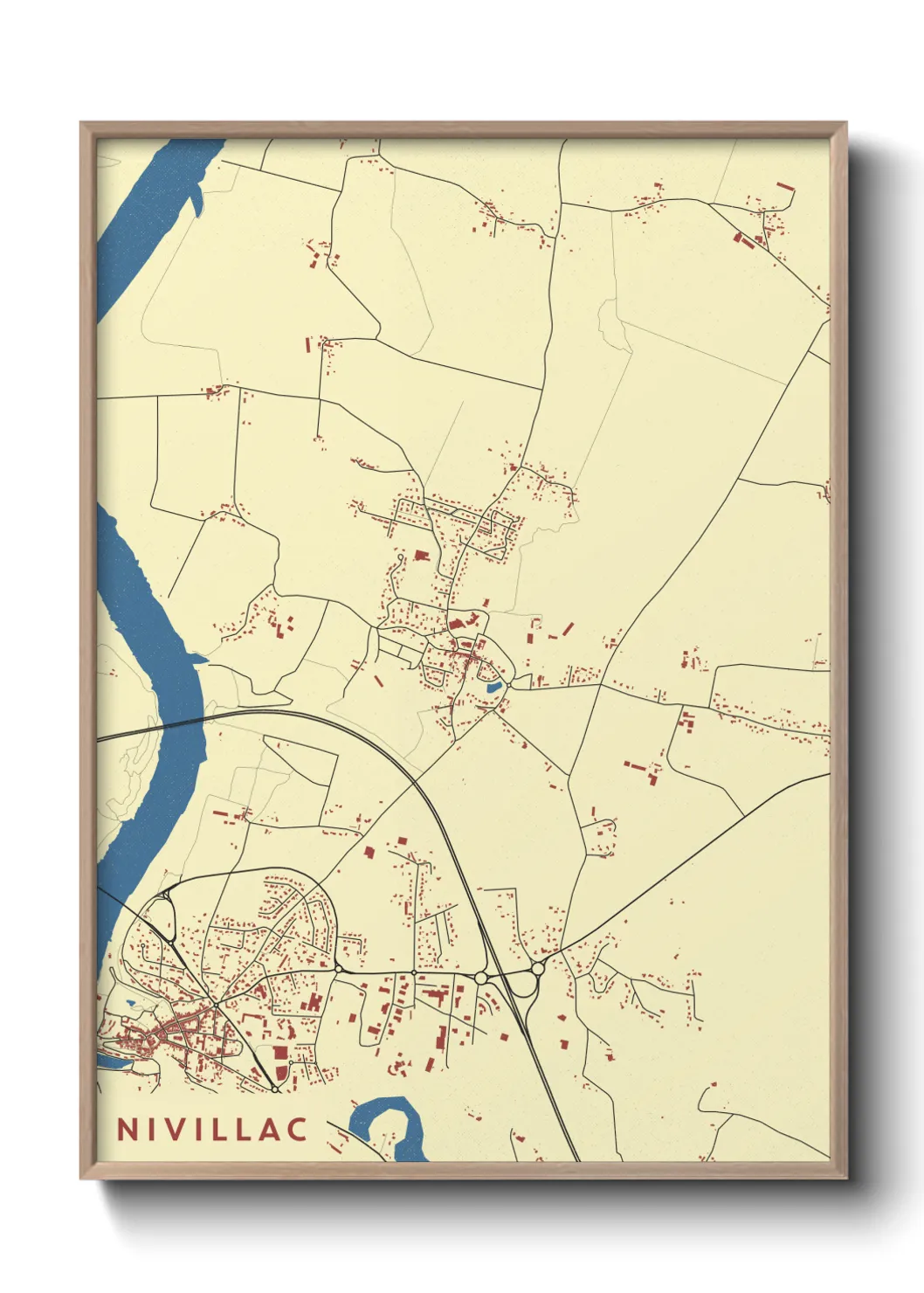 Une affiche de carte sur Nivillac