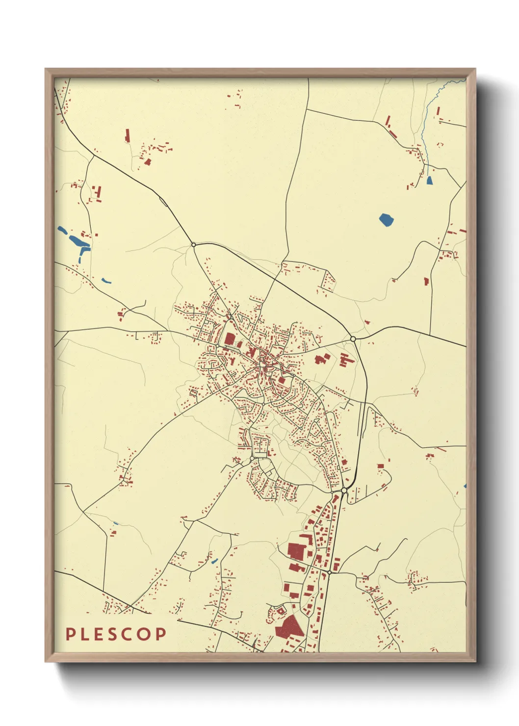 Une affiche de carte sur Plescop