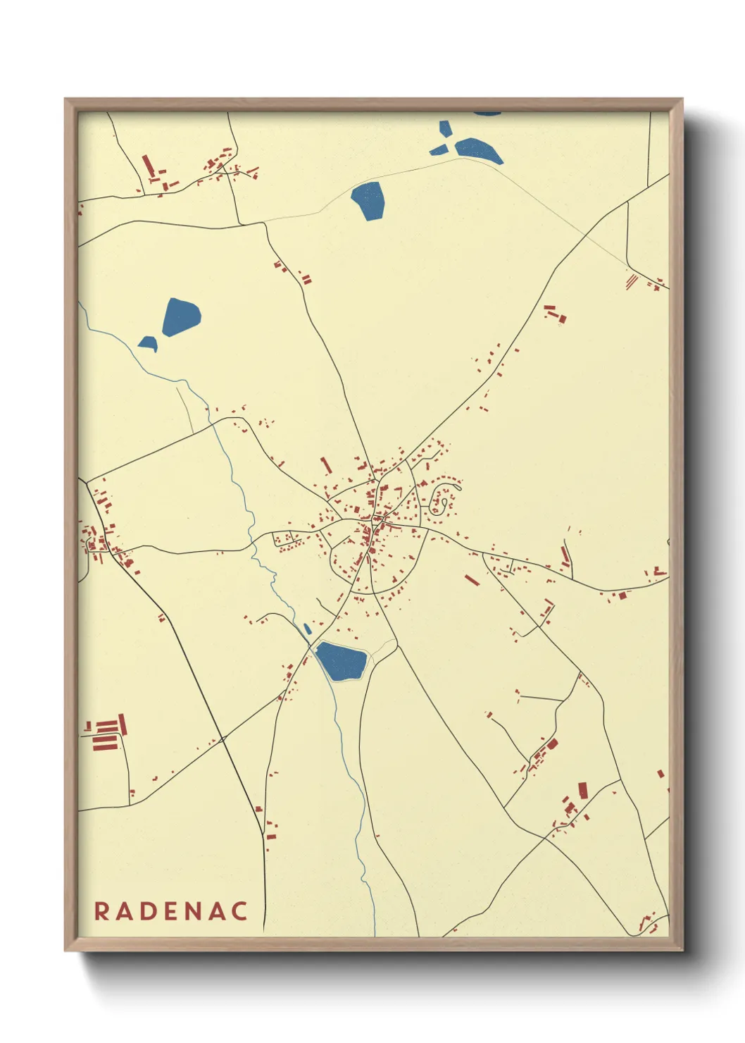 Une affiche de carte sur Radenac