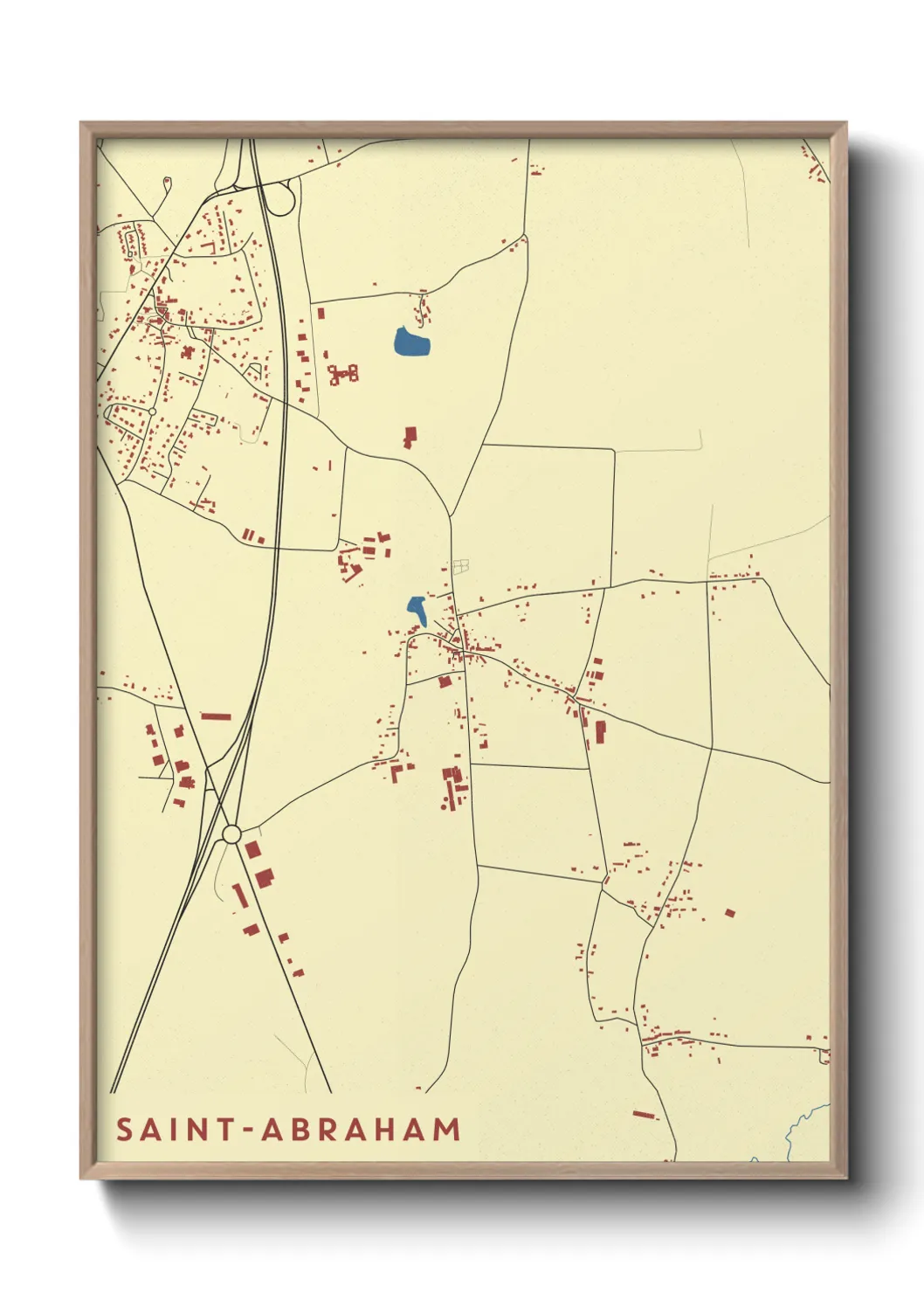 Une affiche de carte sur Saint-Abraham
