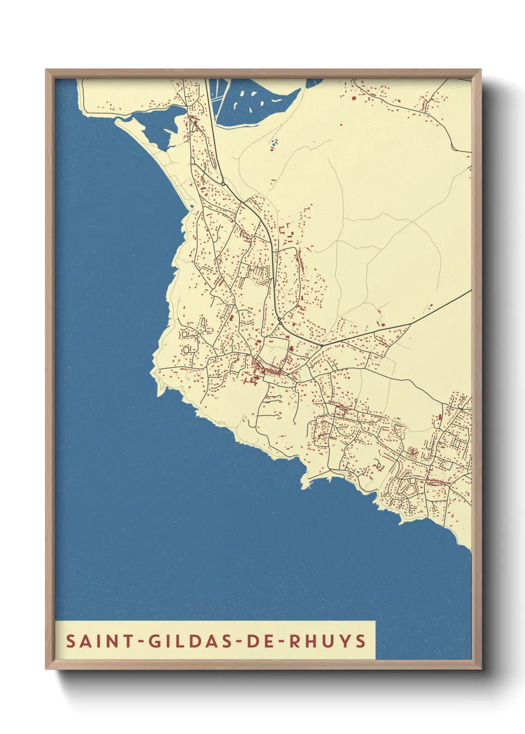 Une affiche de carte sur Saint-Gildas-de-Rhuys