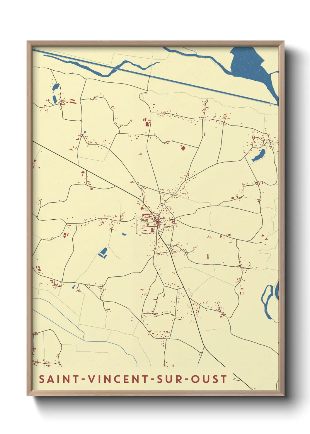 Une affiche de carte sur Saint-Vincent-sur-Oust