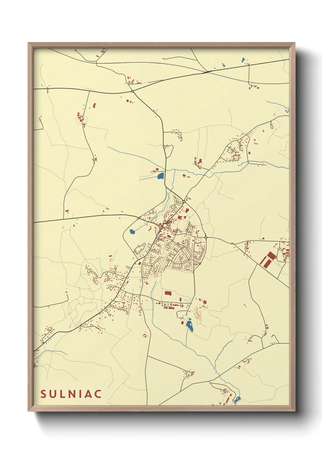 Une affiche de carte sur Sulniac