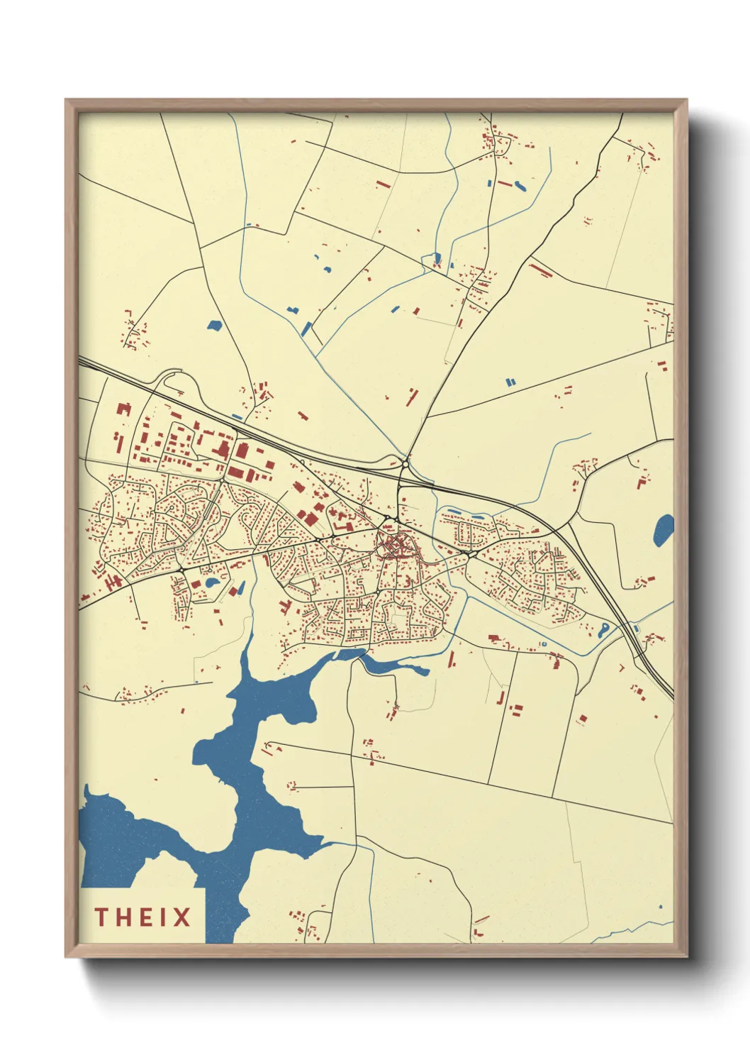 Une affiche de carte sur Theix
