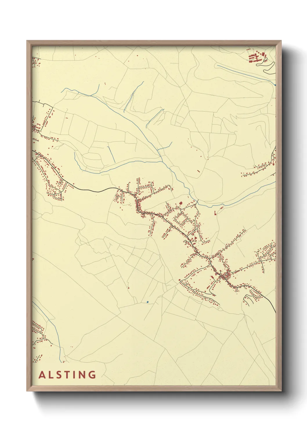 Une affiche de carte sur Alsting