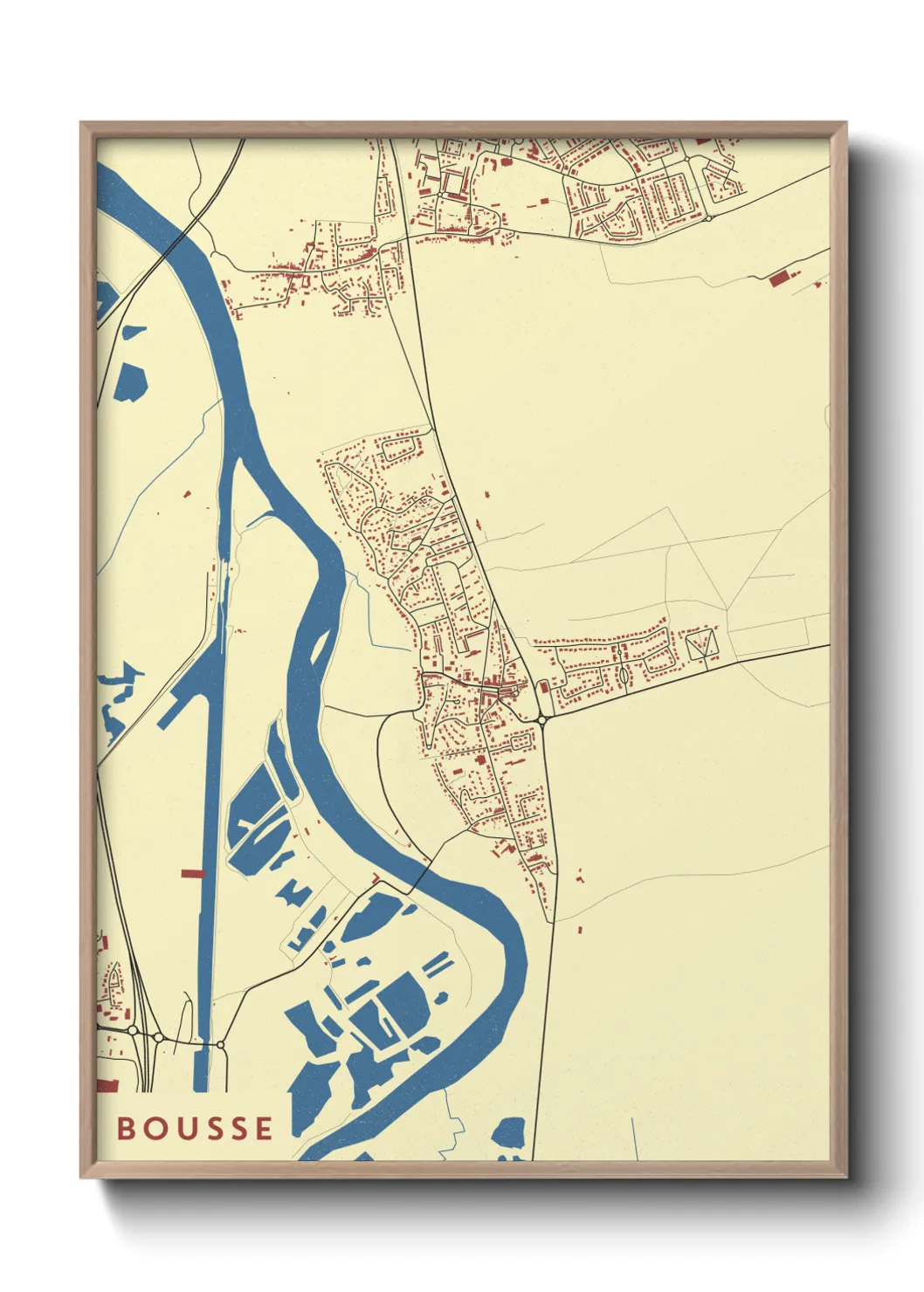 Une affiche de carte sur Bousse