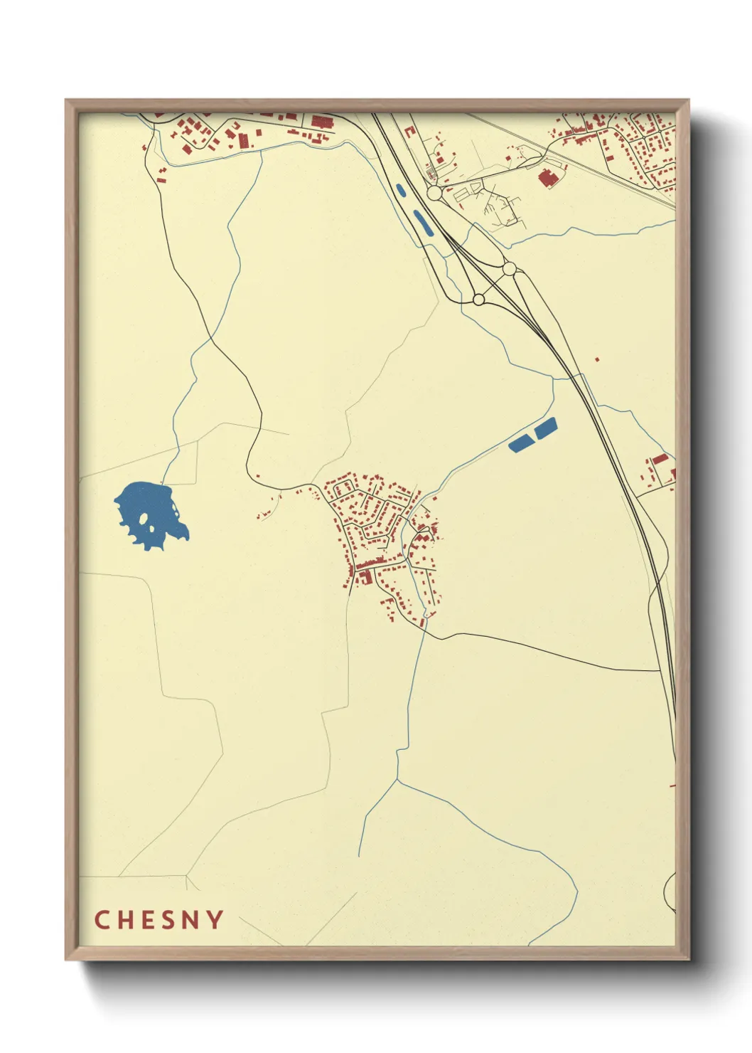 Une affiche de carte sur Chesny