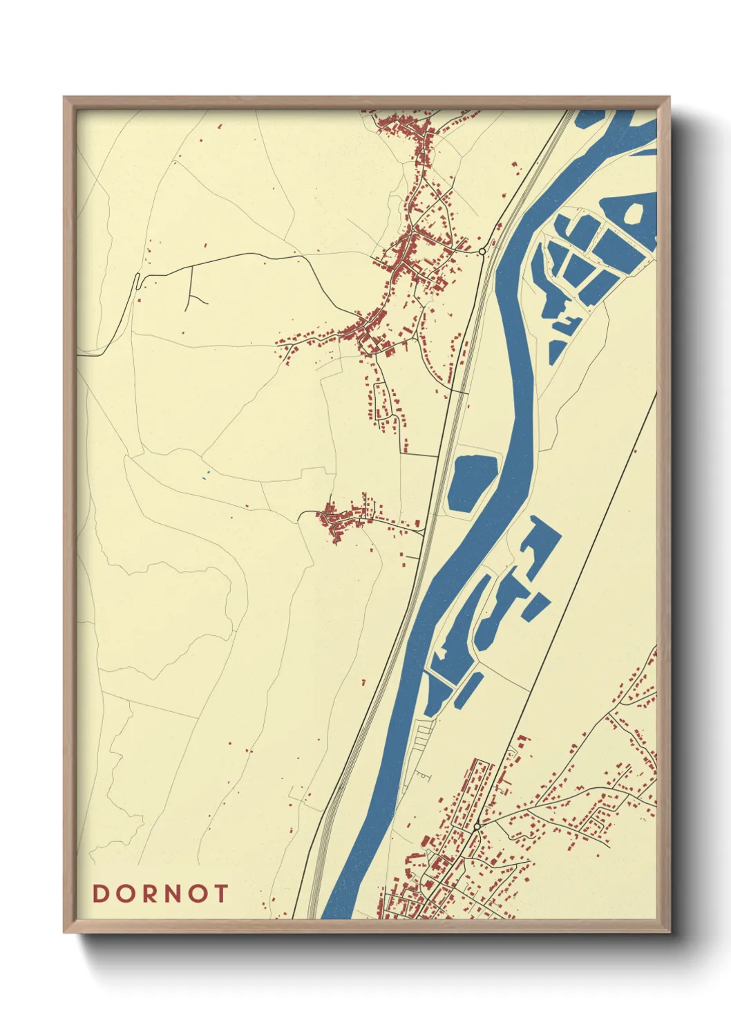 Une affiche de carte sur Dornot