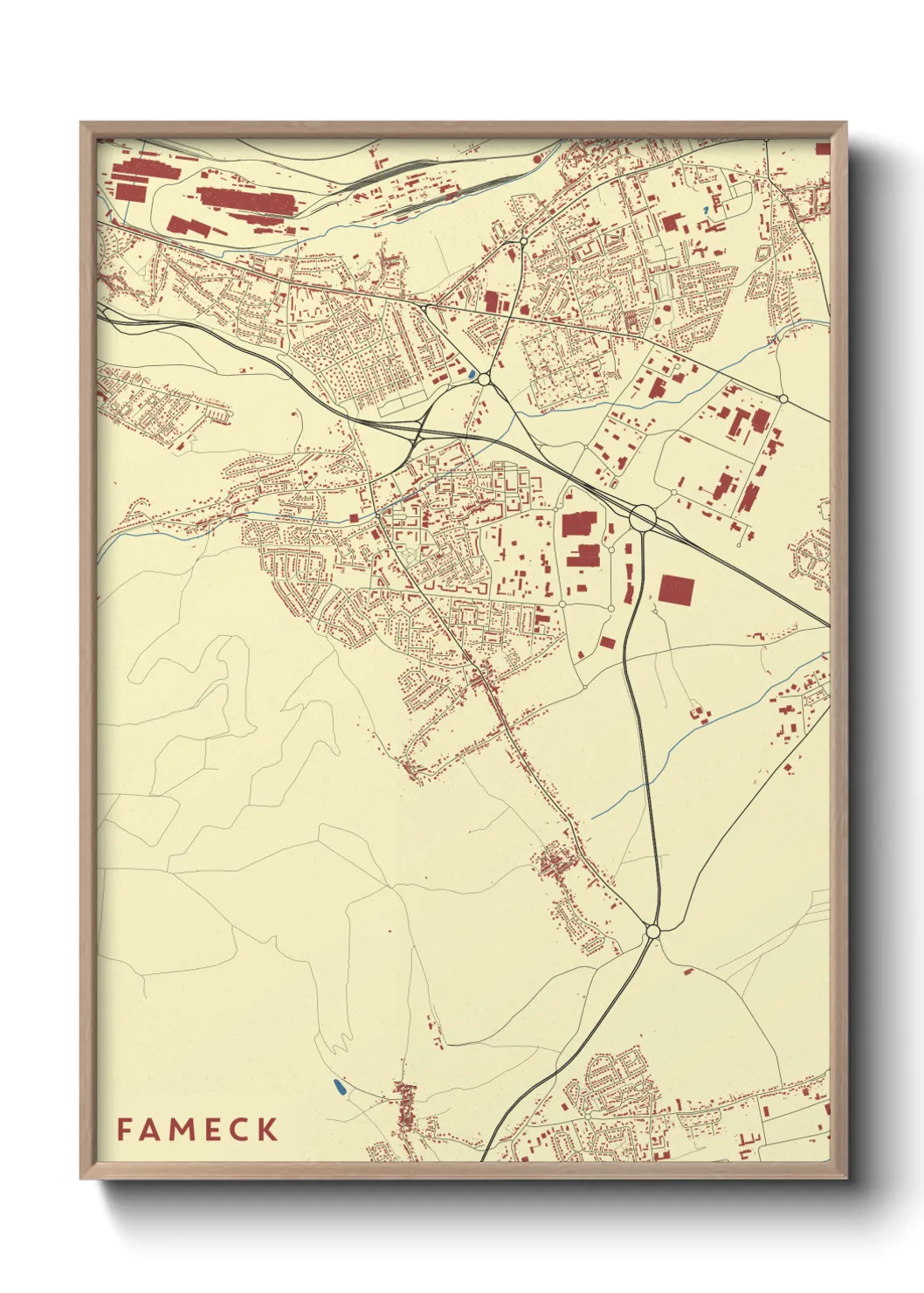 Une affiche de carte sur Fameck