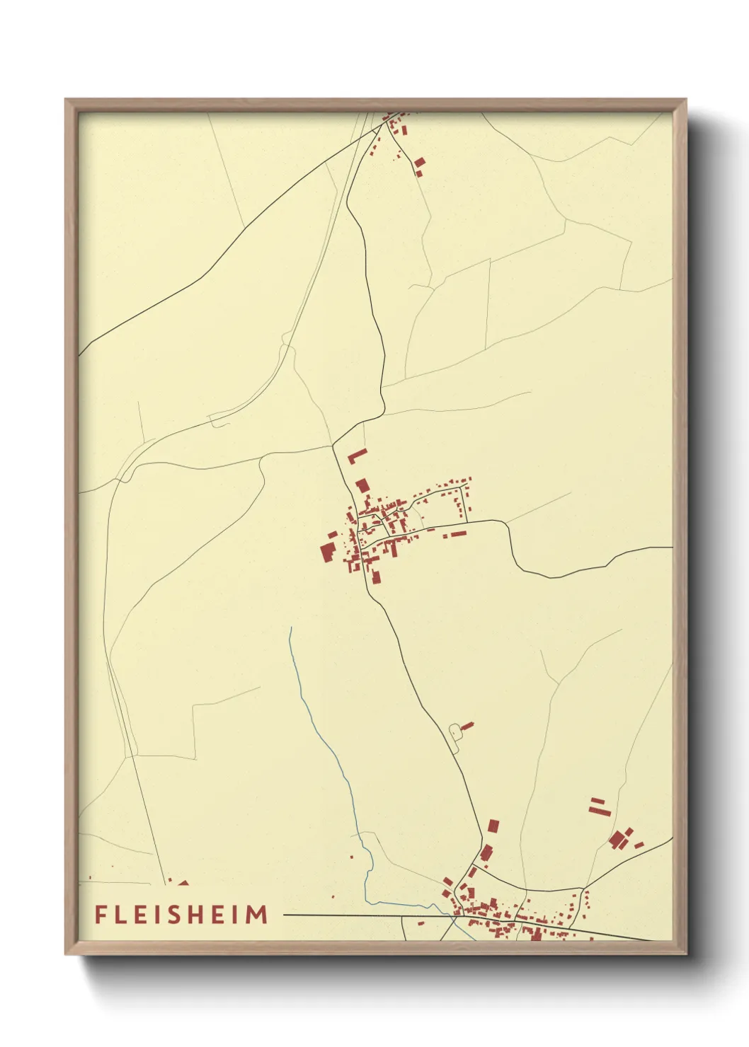 Une affiche de carte sur Fleisheim