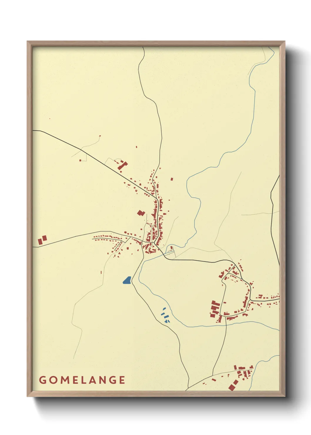 Une affiche de carte sur Gomelange