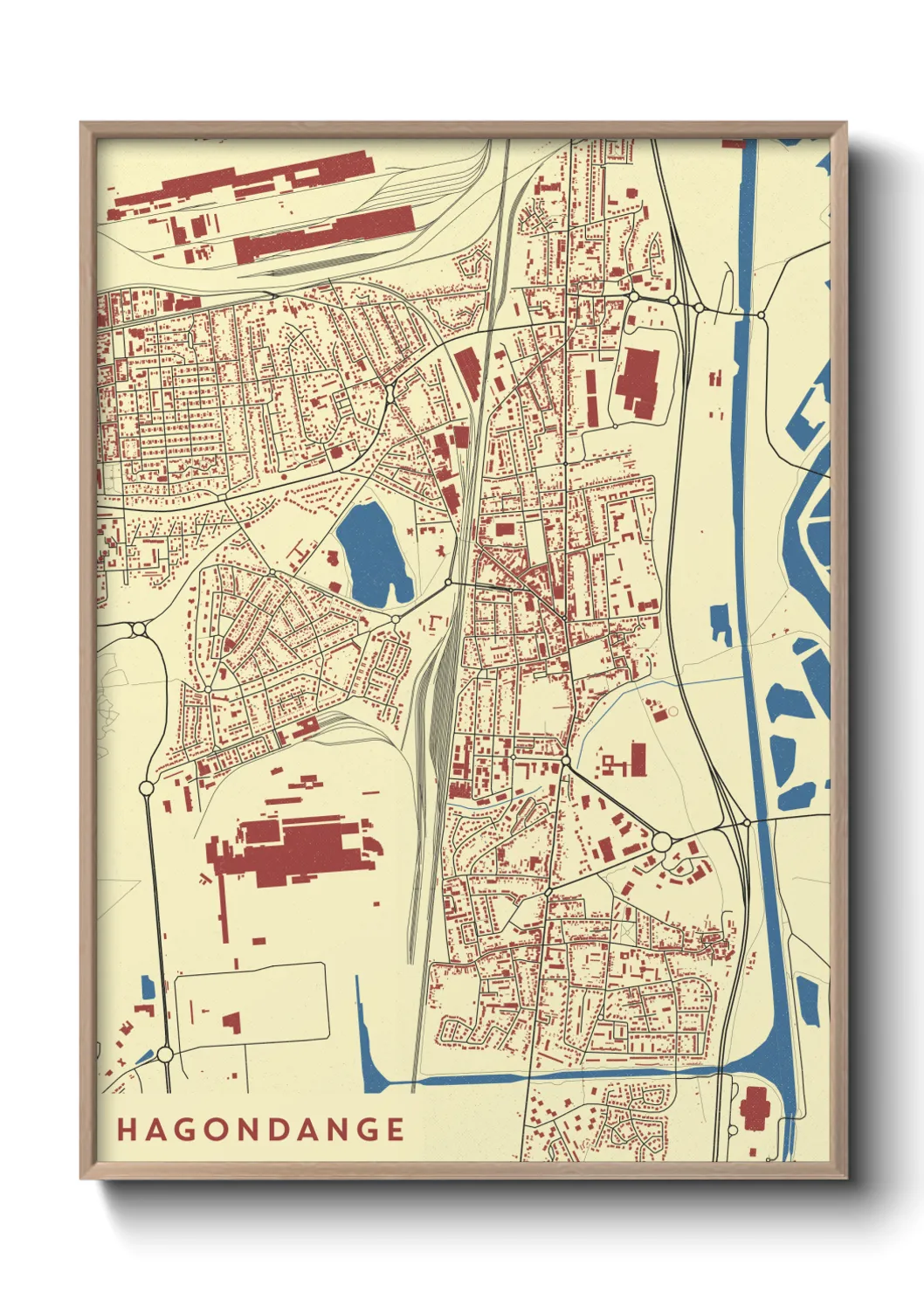 Une affiche de carte sur Hagondange