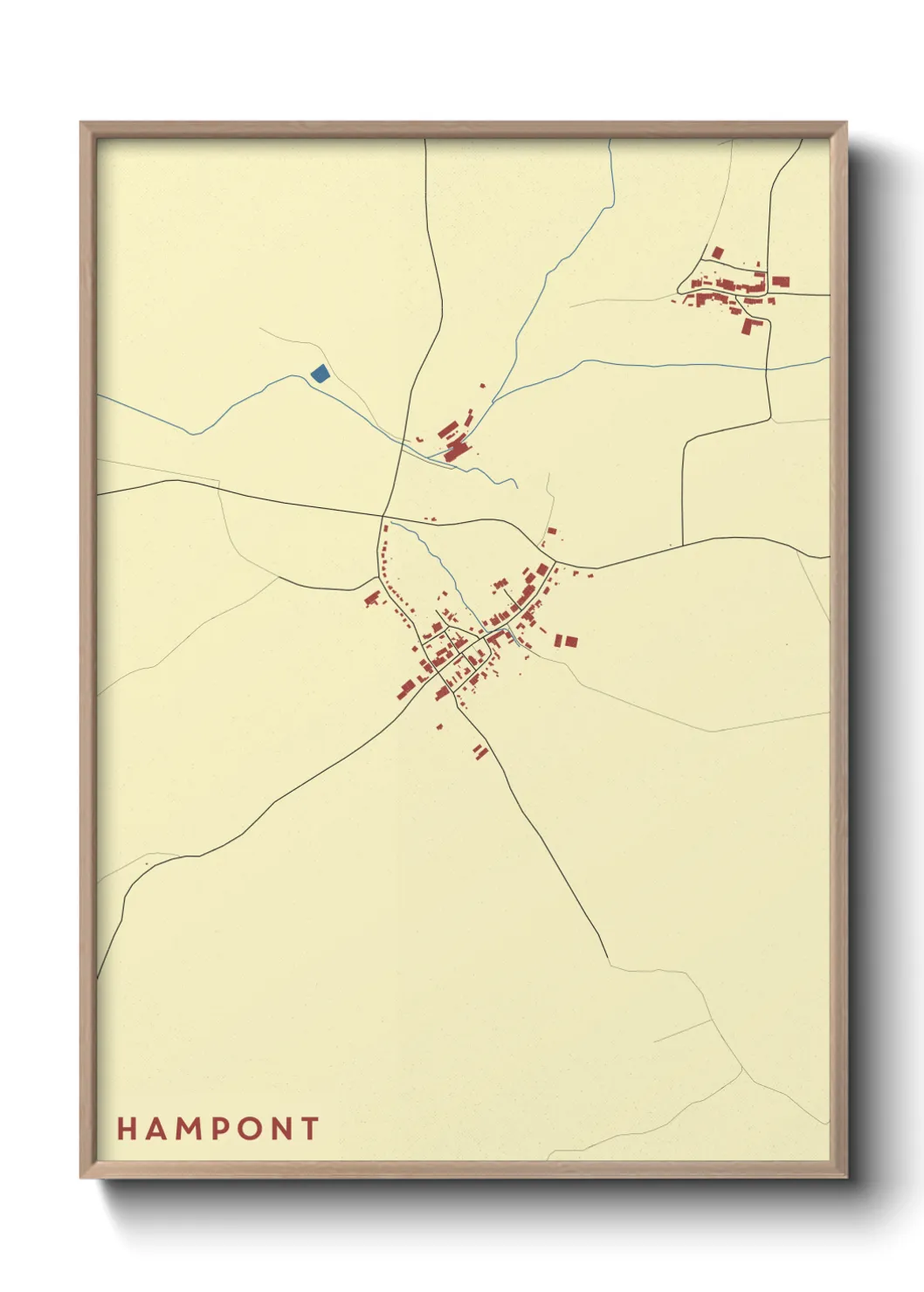 Une affiche de carte sur Hampont