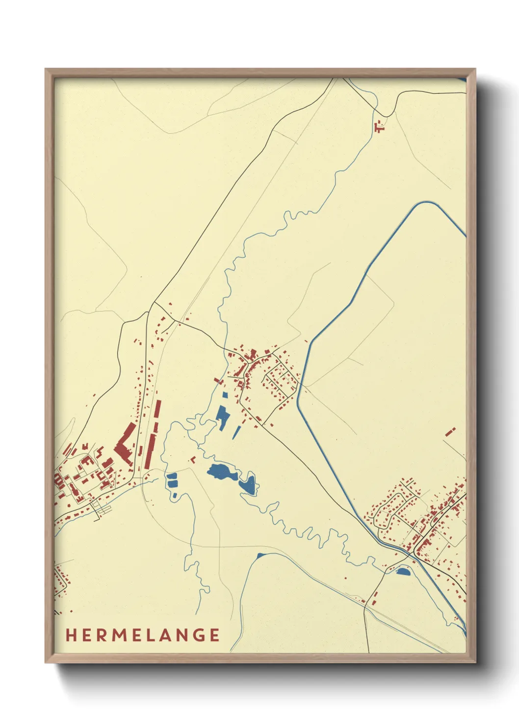 Une affiche de carte sur Hermelange