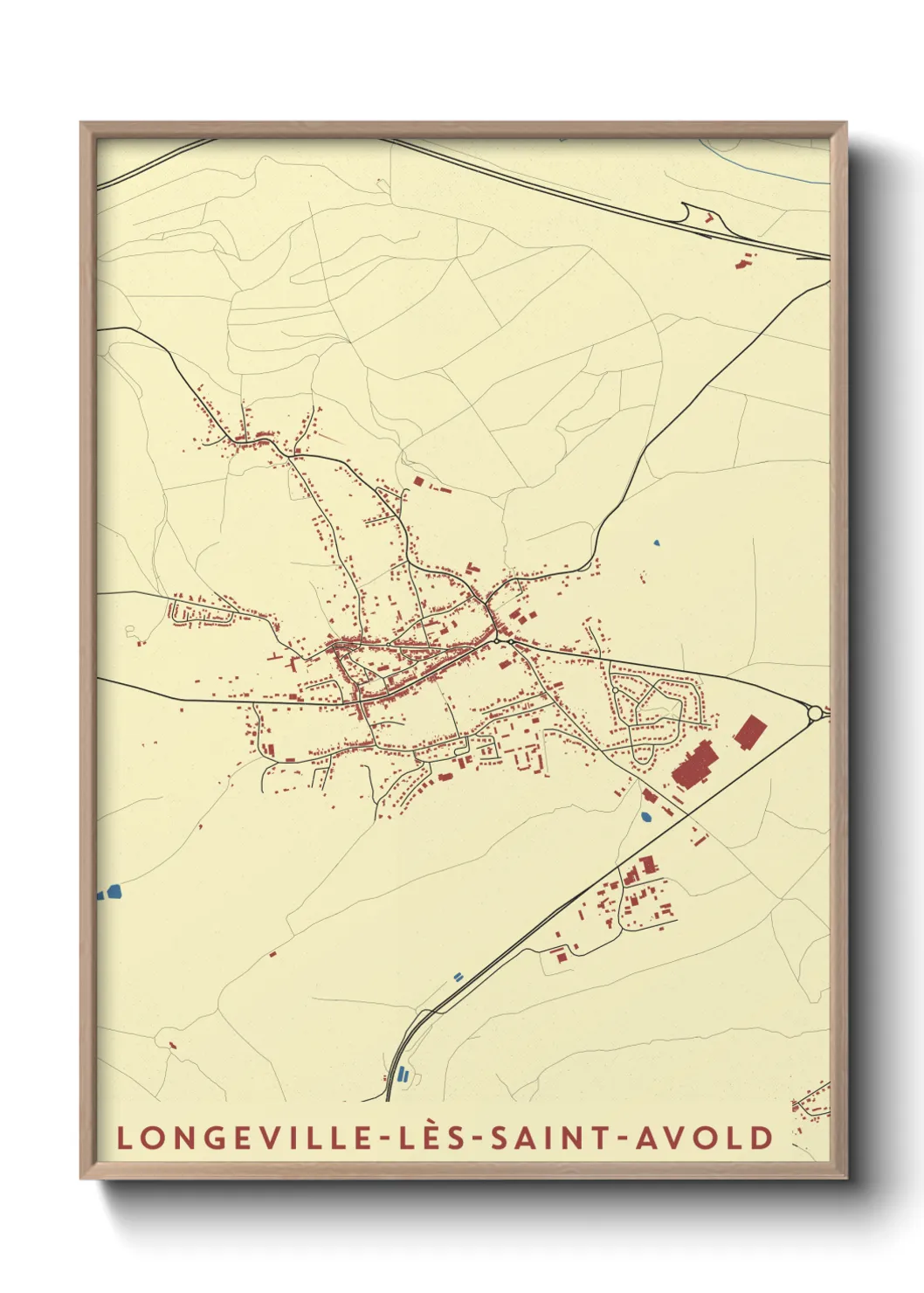 Une affiche de carte sur Longeville-lès-Saint-Avold