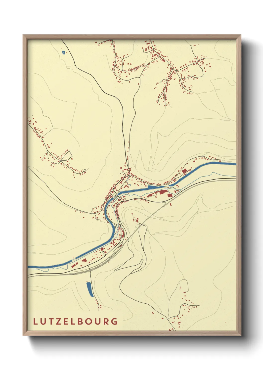 Une affiche de carte sur Lutzelbourg