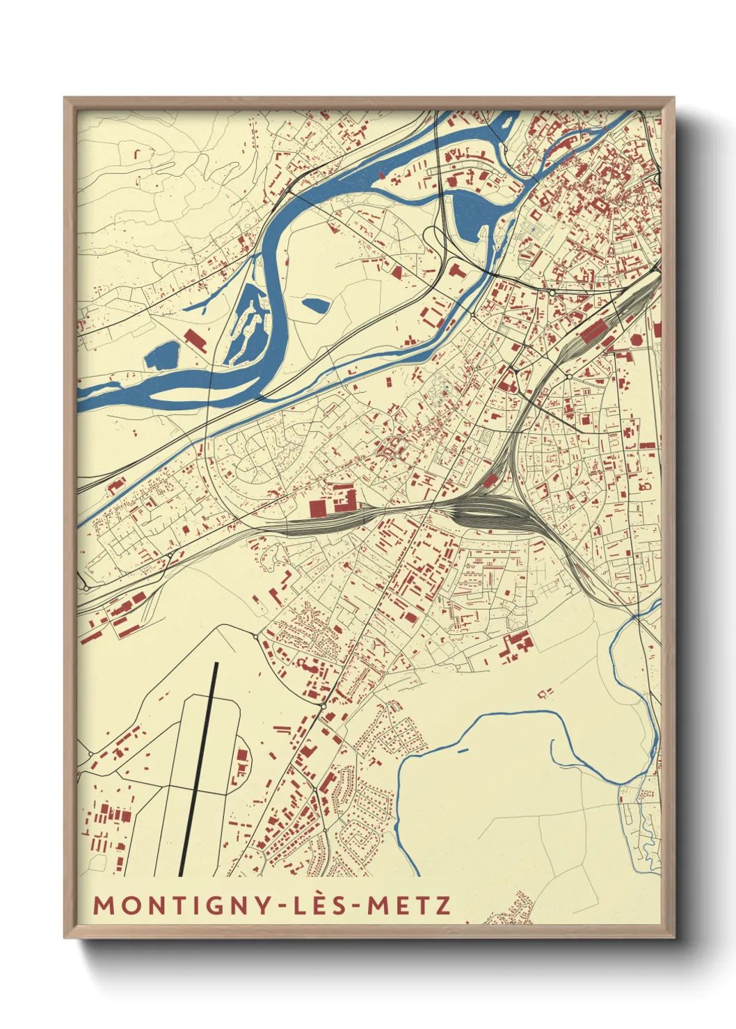 Une affiche de carte sur Montigny-lès-Metz