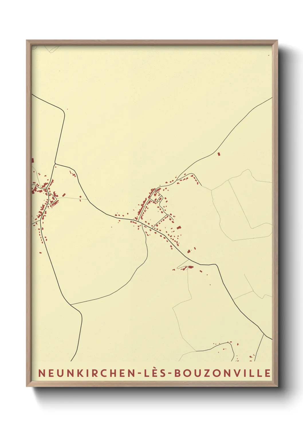 Une affiche de carte sur Neunkirchen-lès-Bouzonville